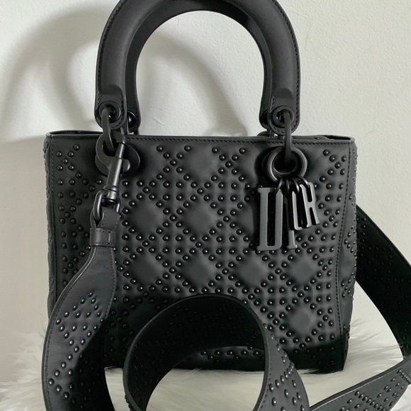 Dior Bags | Dior Calfskin Studded Supple Lady Dior Ultra Black | Poshmark